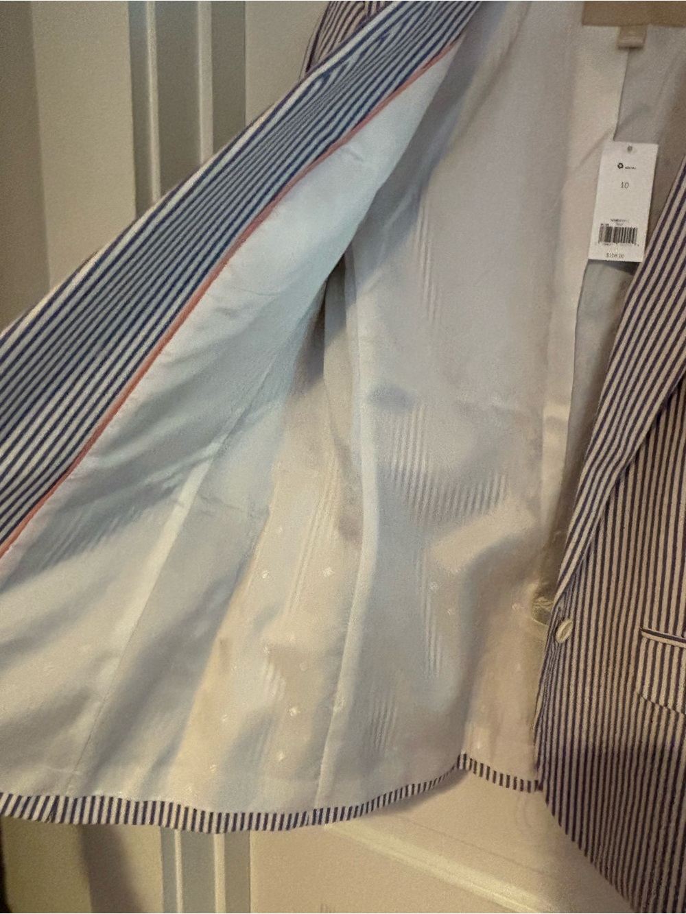 Banana Republic Navy & White Striped Women's Blazer - Picture 7 of 9